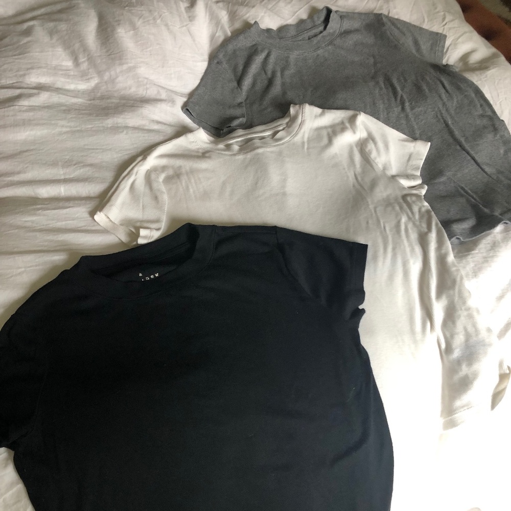 Target - a new day - 3 PACK - grey, black, white, mock neck t-shirt - Woman's L